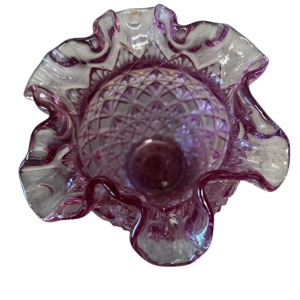 Fenton Pink Art Glass Vase - Picture 3 of 4